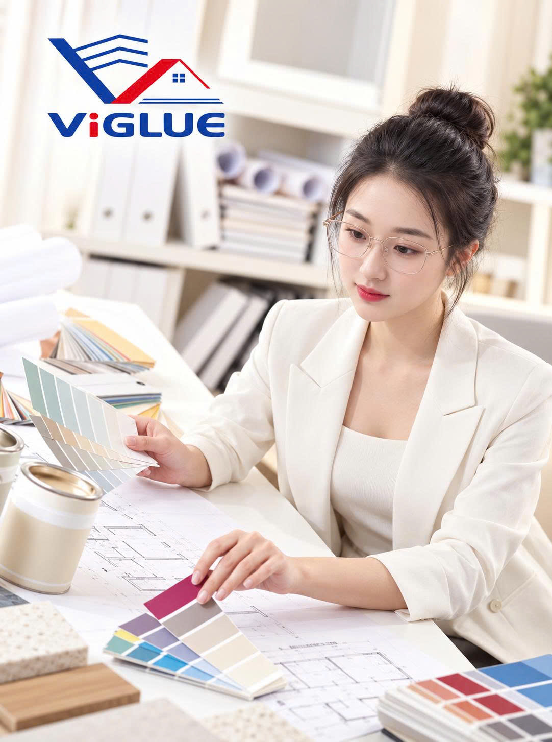 Chọn mẫu màu sơn trên bản vẽ